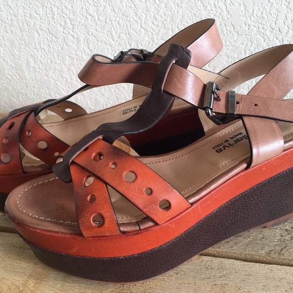 Laura Bellariva Orange Platform Sandals - Picture 7 of 8